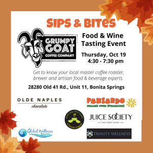 Grumpy Goat Coffee tasting event October 19, 2023